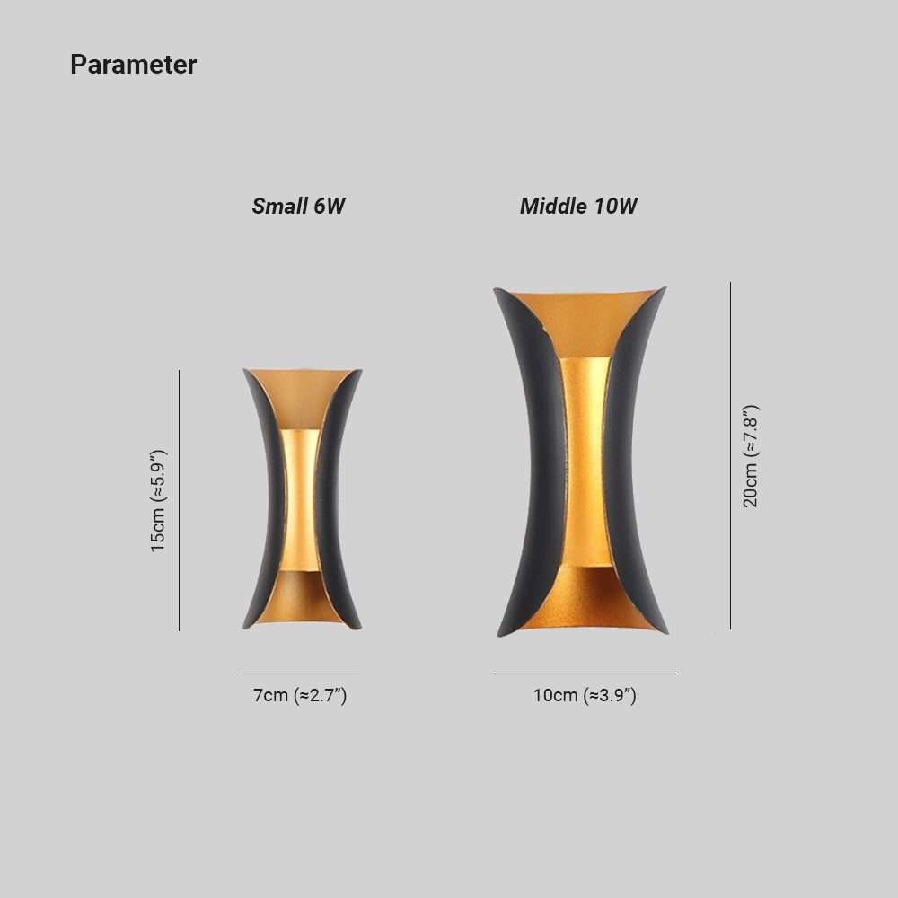 Noxel Curved Outdoor Wall Mounted LED Lamp