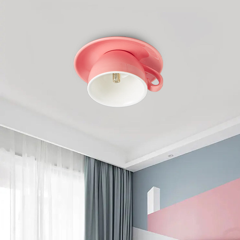 Valentina Modern Ceiling Light, Blue/Pink/Yellow, Coffee Cups, Ceramic, Bedroom