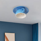 Teyo Modern Ceramic Coffee Cup Ceiling Light Blue/Pink/Yellow