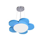 15"/23" Dia Bloemvormige Hanglamp Kinderen Acryl LED Plafond Chandelier in Rood/Geel/Blauw/Groen voor Kinderkamer