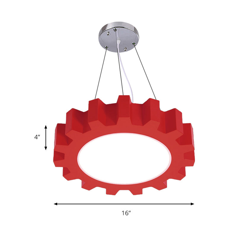 Creative Gear Pendant Light Acrylic Candy Colored LED Suspension Light for Kindergarten