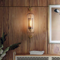 Pill Capsule Wall Lighting Fixture Modernism Clear Glass 1-Bulb Bathroom Wall Lamp Sconce with Inside Mesh Screen
