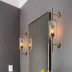 Pill Capsule Wall Lighting Fixture Modernism Clear Glass 1-Bulb Bathroom Wall Lamp Sconce with Inside Mesh Screen