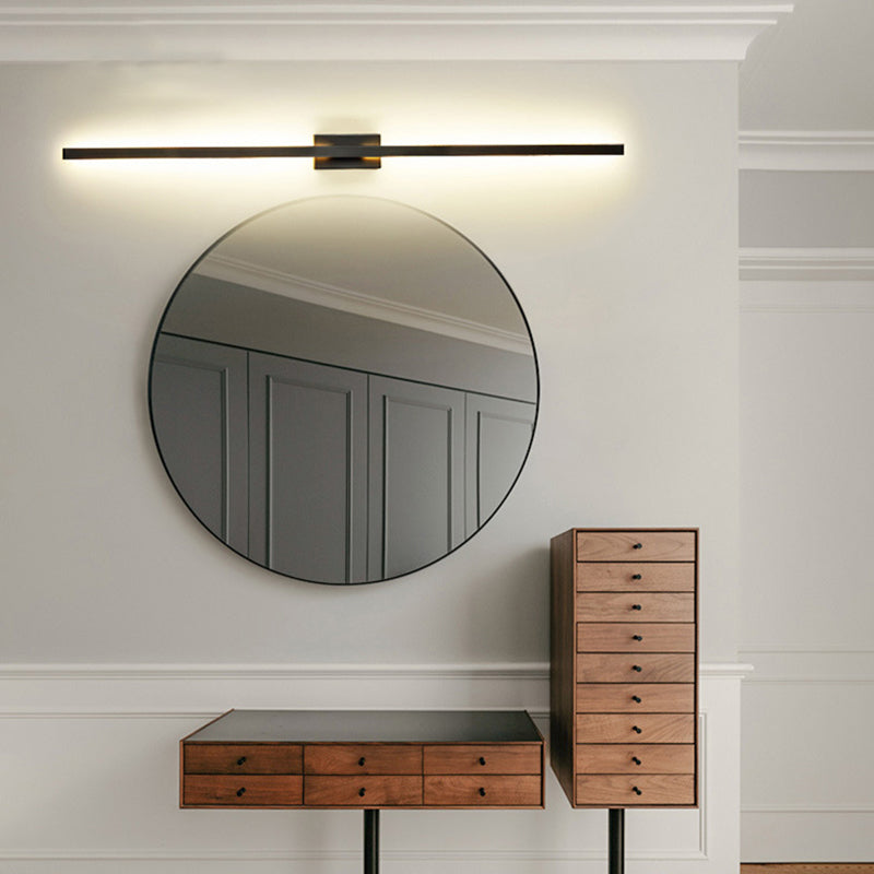 Linear Shaped Metal LED Wall Lighting Contemporary Black Sconce Light Fixture for Corridor