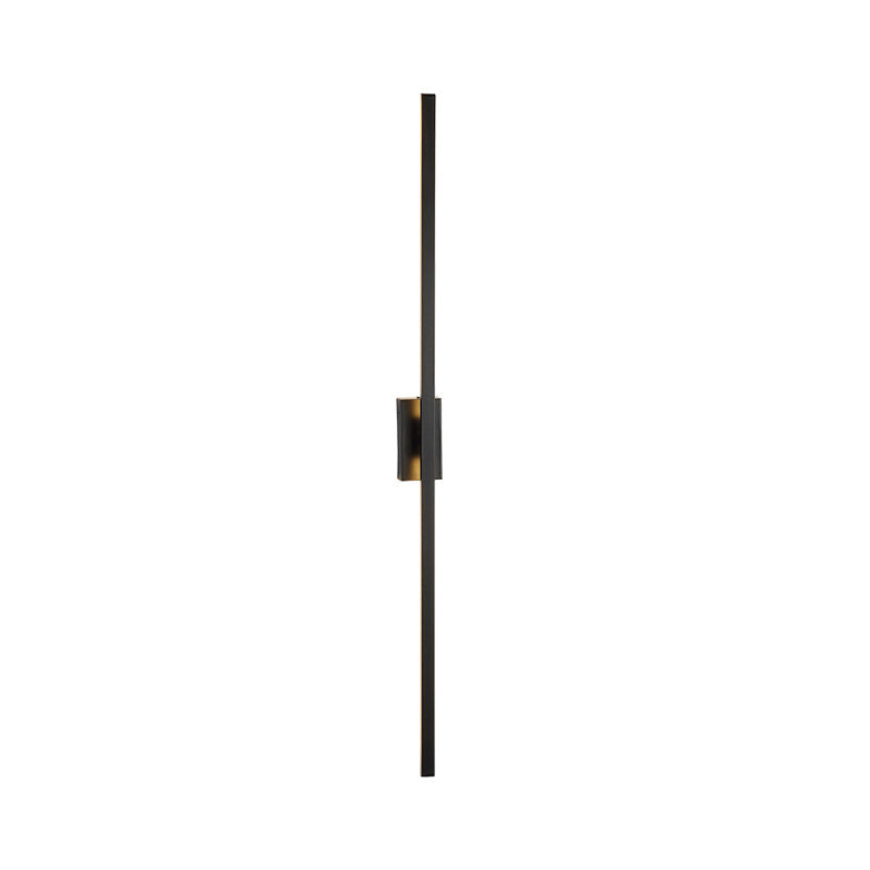 Linear Shaped Metal LED Wall Lighting Contemporary Black Sconce Light Fixture for Corridor