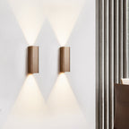 Modern Cuboid Wall Mounted Light Metal Living Room LED Up and Down Wall Sconce in Bronze/Gold/Coffee