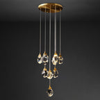 Crystal Gemstone Shaped LED Suspension Light Artistic Brass Pendant Light Fixture for Dining Room