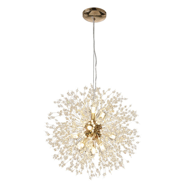 Crystal Orb Dandelion Ceiling Lighting Modern Chandelier Light Fixture for Living Room