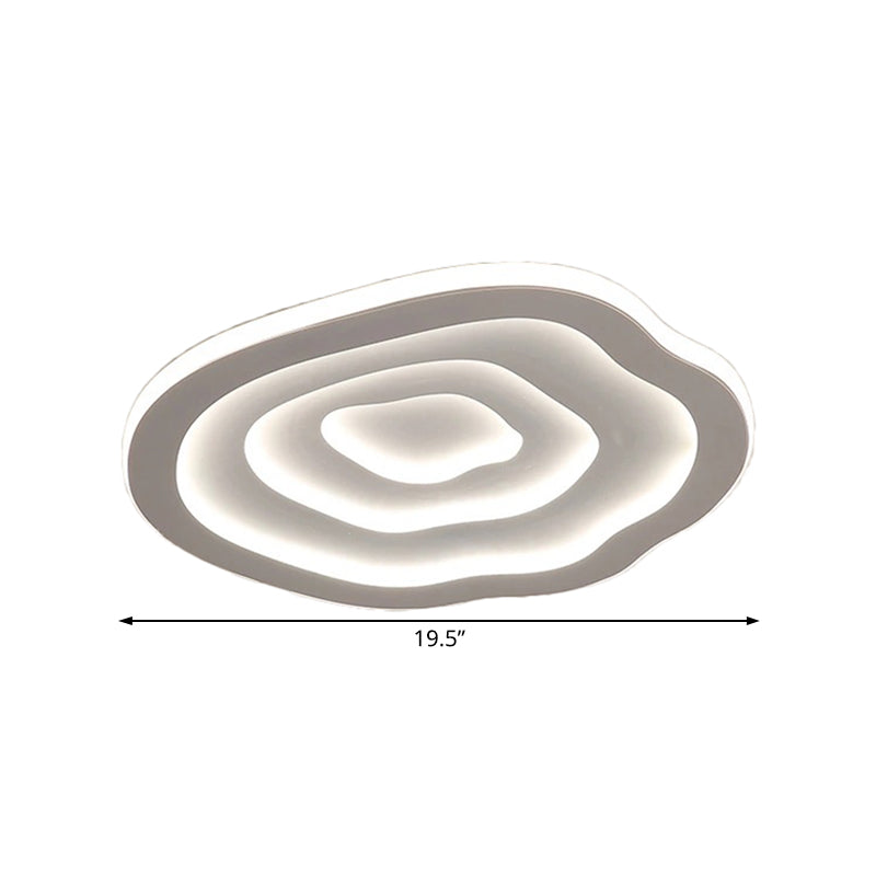 Ripple Acrylic Ceiling Lamp Simplicity 16"/19.5"/23.5" Wide LED White Flushmount in Warm/White Light