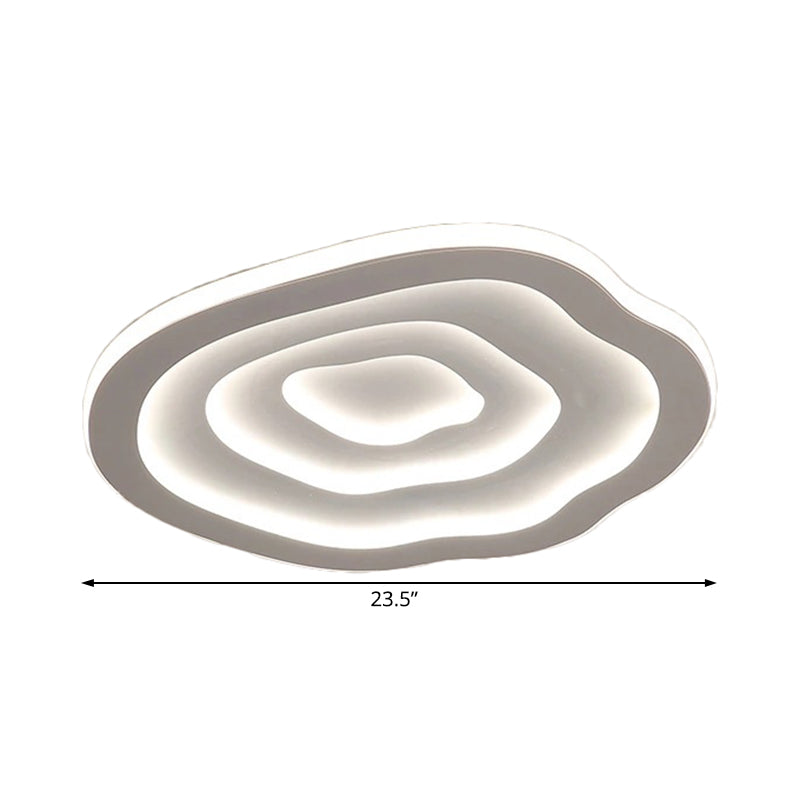 Ripple Acrylic Ceiling Lamp Simplicity 16"/19.5"/23.5" Wide LED White Flushmount in Warm/White Light