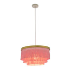 Fringe Gold Ceiling Light Layered 1-Light Minimalism Hanging Lamp for Living Room