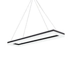 Black Rectangle Chandelier Light Modernism Acrylic LED Pendant Light Fixture in White/Warm/Natural Light
