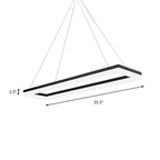 Black Rectangle Chandelier Light Modernism Acrylic LED Pendant Light Fixture in White/Warm/Natural Light