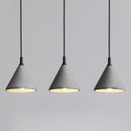 Nordic Style Conical Suspension Light Cement 1-Light Dining Room Pendant Light Fixture in Grey