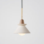 Bowl Shade Ceiling Light Simplicity Cement Single Dining Room Hanging Pendant Light in White
