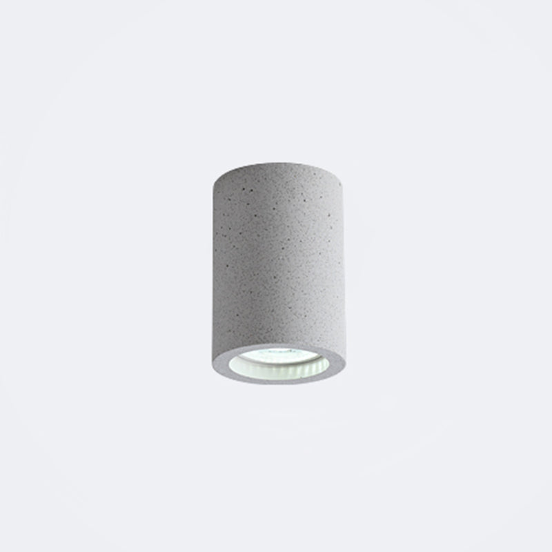 Cylinder Corridor Flush Ceiling Light Cement Minimalistic LED Flush Mount Lighting Fixture