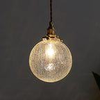 Industrial Sphere Ceiling Light Single Clear Glass Hanging Pendant Light for Living Room