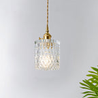 Antique Shaded Pendant Light 1-Light Clear Glass Hanging Light Fixture for Restaurant
