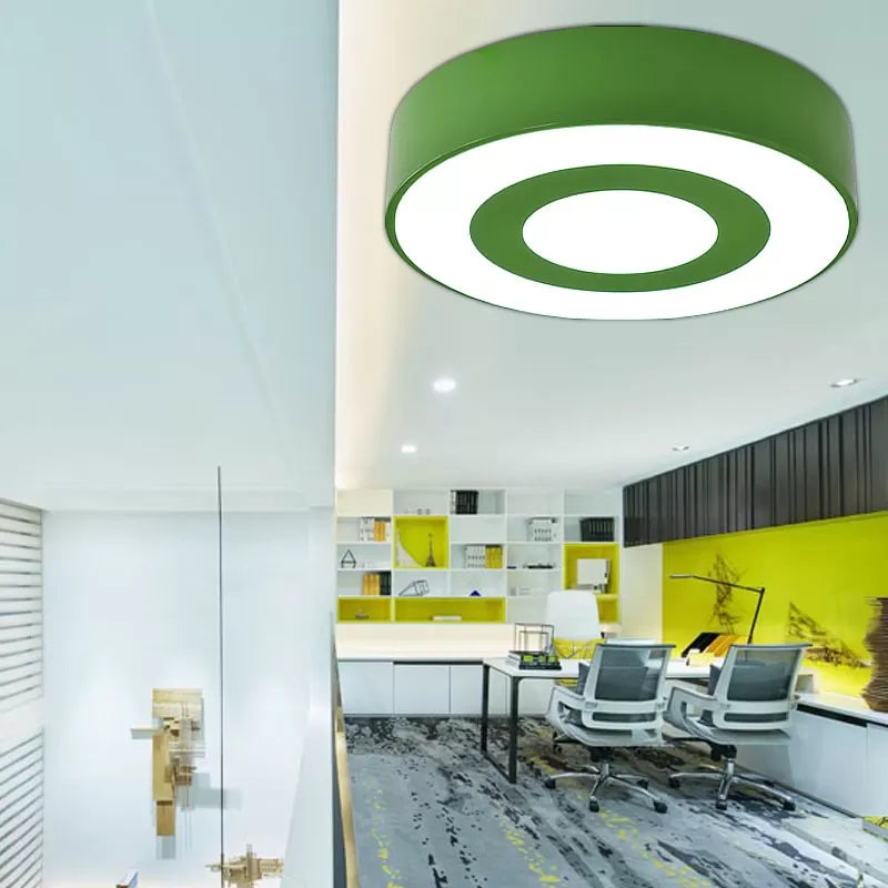 Kids Concentric Circle Flush Mount Light Acrylic Bright-Colored Ceiling Light for Kindergarten