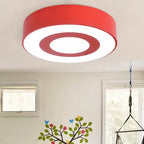 Kids Concentric Circle Flush Mount Light Acrylic Bright-Colored Ceiling Light for Kindergarten