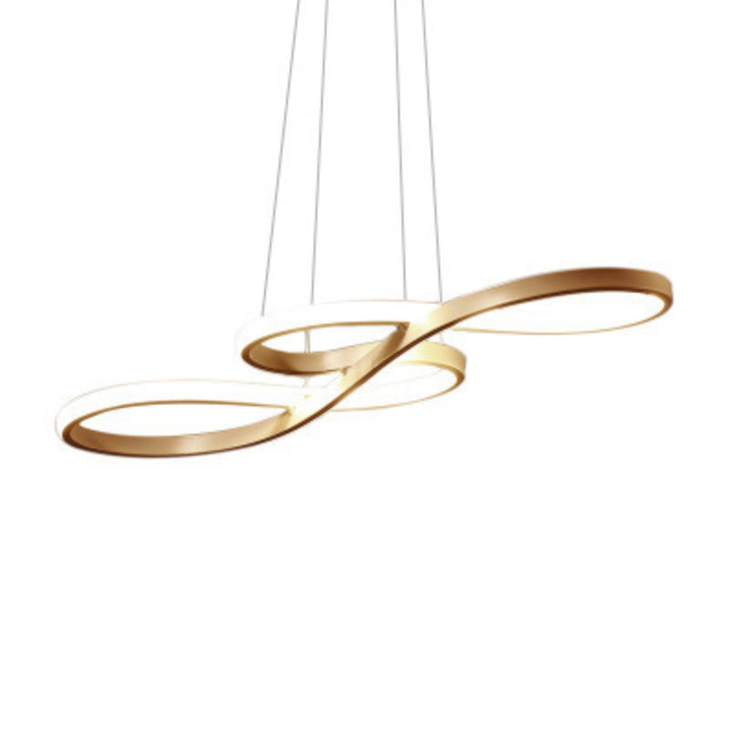 Metal Music Note Chandelier Lighting Minimalist LED Pendant Light for Dining Room