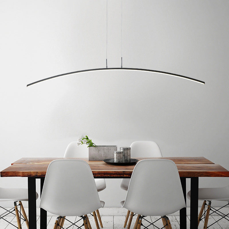 Arched Shape LED Pendant Light Modern Acrylic Dining Room Hanging Island Lighting