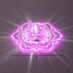 Clear Blossom LED Flush Mount Modern Crystal Flushmount Ceiling Light for Hallway