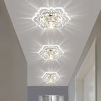 Clear Blossom LED Flush Mount Modern Crystal Flushmount Ceiling Light for Hallway