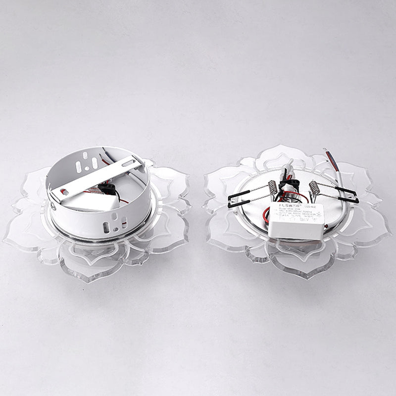 Clear Blossom LED Flush Mount Modern Crystal Flushmount Ceiling Light for Hallway