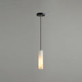 Tubular Bedroom Pendulum Light Marble Minimalistic Hanging Ceiling Light in White