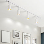 Nordic Style Tubular LED Track Lamp Metallic Living Room Spotlight Semi Flush Mount Lighting
