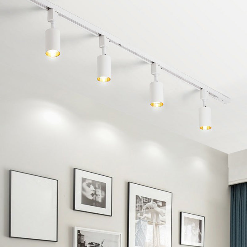 Nordic Style Tubular LED Track Lamp Metallic Living Room Spotlight Semi Flush Mount Lighting