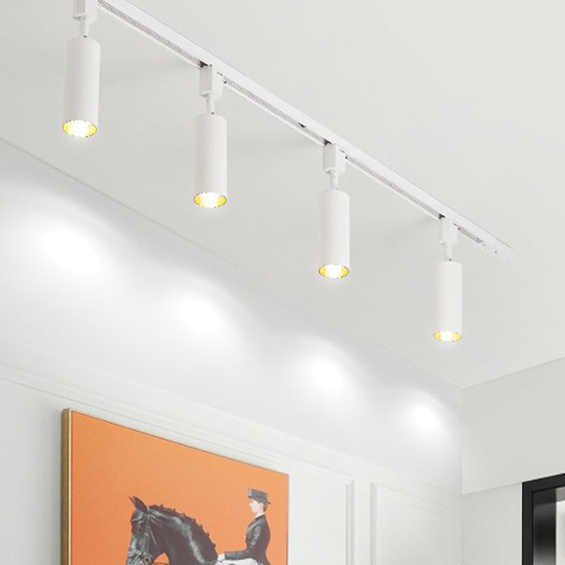 Nordic Style Tubular LED Track Lamp Metallic Living Room Spotlight Semi Flush Mount Lighting