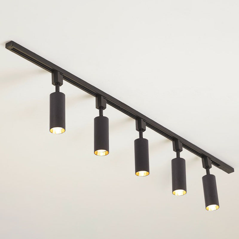 Nordic Style Tubular LED Track Lamp Metallic Living Room Spotlight Semi Flush Mount Lighting