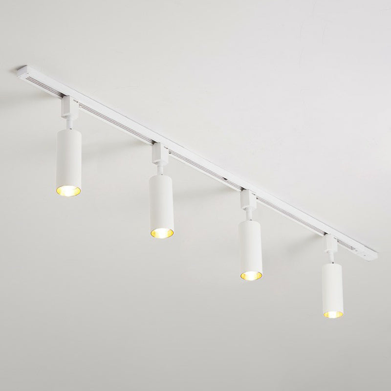 Nordic Style Tubular LED Track Lamp Metallic Living Room Spotlight Semi Flush Mount Lighting