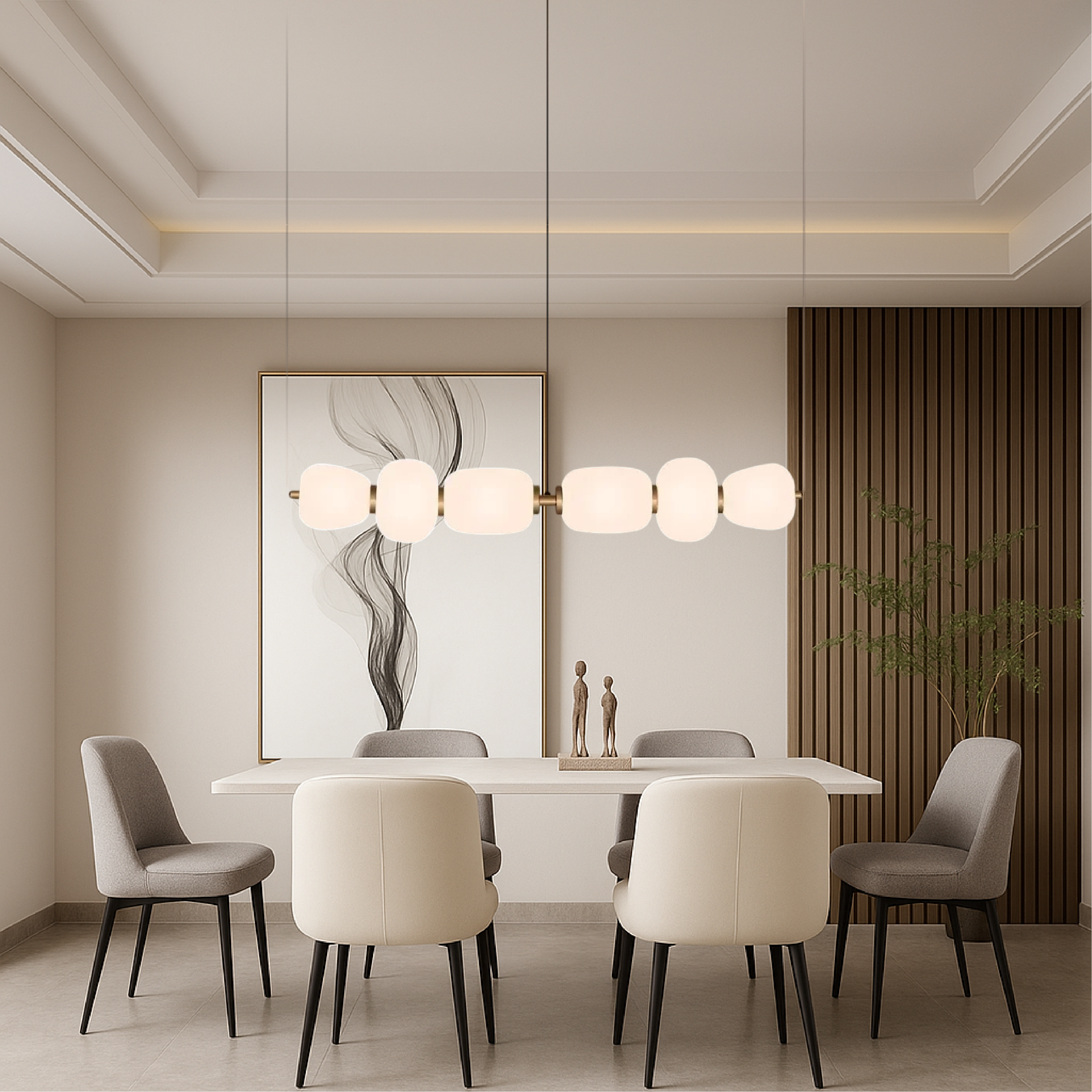 White Glass Bar Pendant Light