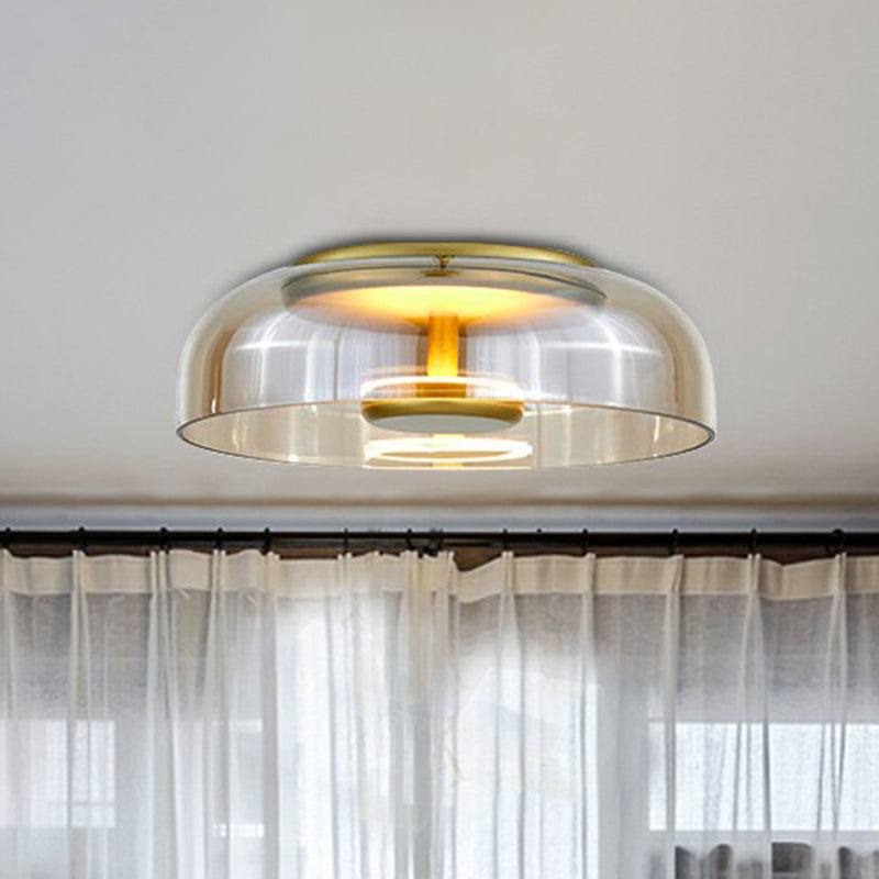 Bowl LED Flushmount Ceiling Lamp Modern Glass Entryway Flush-Mount Light Fixture