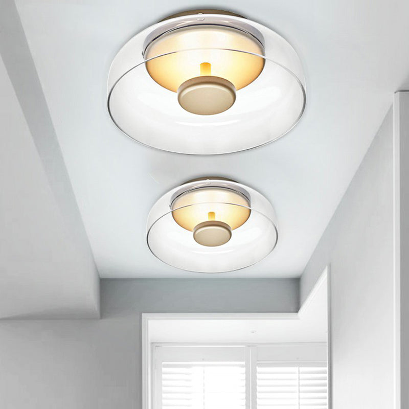 Bowl LED Flushmount Ceiling Lamp Modern Glass Entryway Flush-Mount Light Fixture