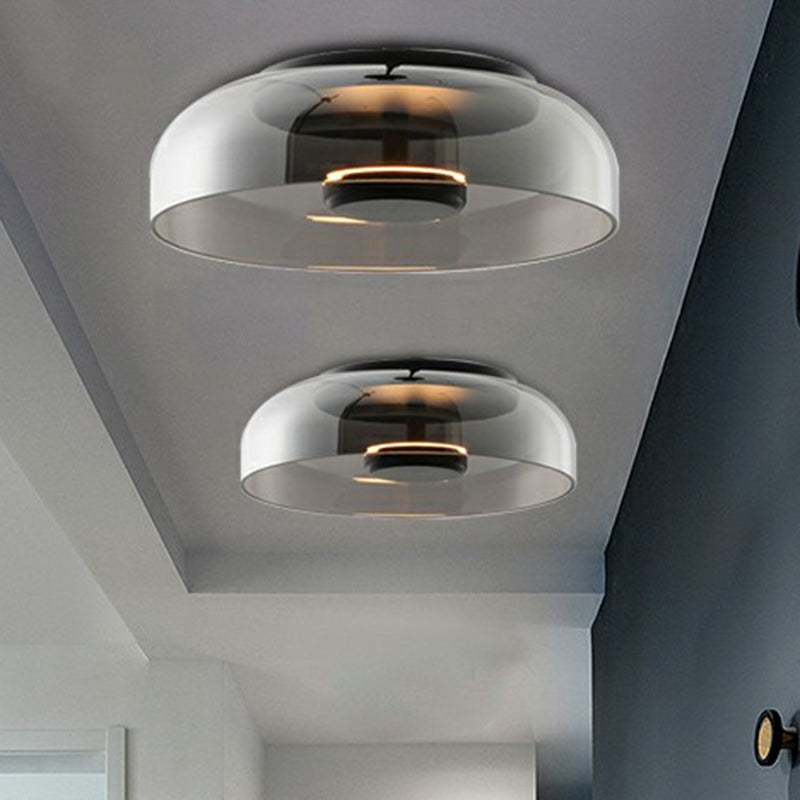 Bowl LED Flushmount Ceiling Lamp Modern Glass Entryway Flush-Mount Light Fixture