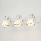 Floral Bathroom Vanity Wall Light Fixture Vintage Style Opal Glass Wall Sconce Lighting