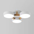 Metal Drum Semi Flush Mount Light Living Room 3 Heads Macaron Loft Ceiling Lamp