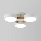 Metal Drum Semi Flush Mount Light Living Room 3 Heads Macaron Loft Ceiling Lamp