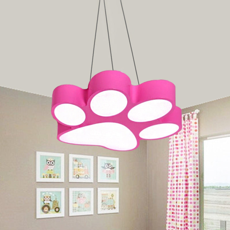 Doggy Paw Bathroom Pendant Lamp Acrylic Cartoon LED Hanging Light