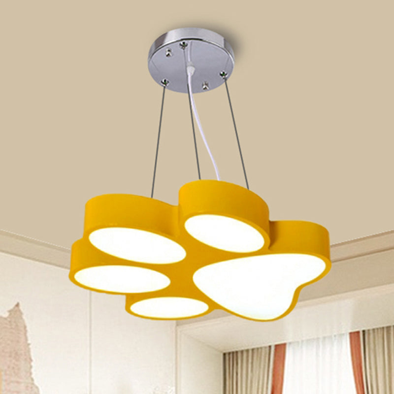 Doggy Paw Bathroom Pendant Lamp Acrylic Cartoon LED Hanging Light