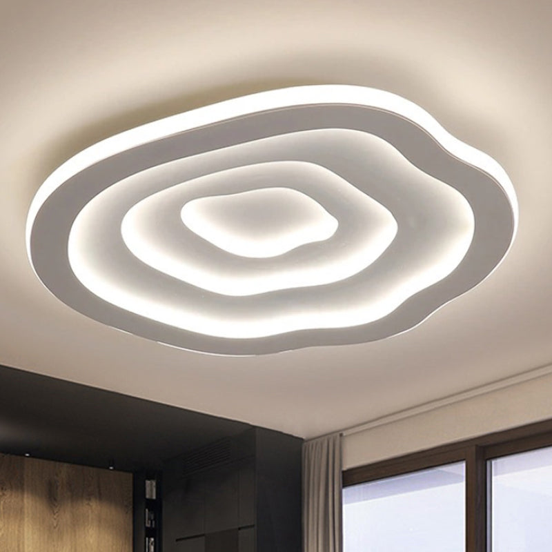 Ripple Acrylic Ceiling Lamp Simplicity 16"/19.5"/23.5" Wide LED White Flushmount in Warm/White Light