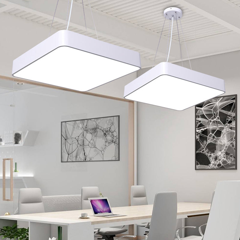 Square Office Hanging Light Metal Nordic LED Commercial Pendant Lighting with Diffuser