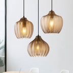 Wavy Glass Shaded Hanging Lamp Nordic Style Single Pendant Ceiling Light for Dining Room