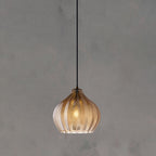 Wavy Glass Shaded Hanging Lamp Nordic Style Single Pendant Ceiling Light for Dining Room
