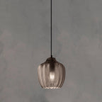 Wavy Glass Shaded Hanging Lamp Nordic Style Single Pendant Ceiling Light for Dining Room