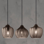 Wavy Glass Shaded Hanging Lamp Nordic Style Single Pendant Ceiling Light for Dining Room